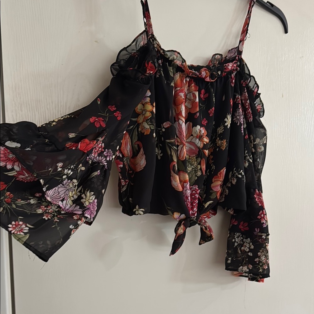 by & by Floral Skirt/Short Maxi & Off Shoulder Blouse Set - Size XXL